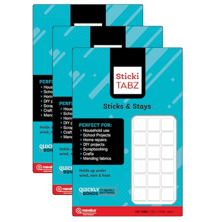 Mavalus Sticki TABZ, Double Coated, 1/2" x 5/8", PK360 50643